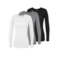thumbnail image 1 of Adar Women's Underscrubs 3 Pack, Classic Fit, Long Sleeve, Comfort Tee, Sizes M, 1 of 7