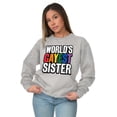thumbnail image 3 of Worlds Gayest Sister Sibling Pride Women Plus Size Crewneck Sweatshirt Brisco Brands 3X, 3 of 5