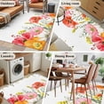 thumbnail image 5 of Pink Yellow Floral Area Rugs 3'x5', Washable Small Throw Rugs for Living Room Bedroom, Spring Flowers Elegant Botanical Indoor Outdoor Rug Non-Slip Low Pile Carpet Runner Reversible Floor Mats, 5 of 8
