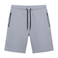 thumbnail image 5 of Besolor Men Running Shorts Casual Loose Drawstring Elastic Waist Wide Leg Summer Workout Short Pants with Zipper Pockets(XX-Large,Gray), 5 of 5