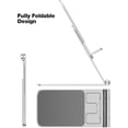 thumbnail image 2 of MENKEY Cell Phone Stand, Fully Foldable Phone Holder for Desk, Desktop Mobile Phone Cradle Dock Compatible with iPhone, Samsung Galaxy, iPad Mini, Tablets Up to 10\u201d (Silver), 2 of 5