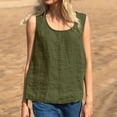 thumbnail image 2 of T Shirts For Women Womens Tops Summer Cotton Lnen Sleeveless Shirt Loose Casual Tanks & Camis, 2 of 7