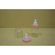 24 Plastic Fillable Bottle Baby Shower Favor (3 1/2 Tall) (Choose Any Colors) (Plain Pink) by Unknown
