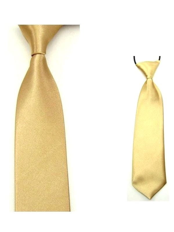 Gold Fully Adjustable Childs Elastic Tie Pony Showing Wedding