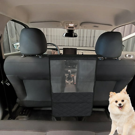 Unique Bargains Dog Car Barrier with Elastic Mesh Universal Pet Divider for Safe Driving Black 27.6"x14.6"