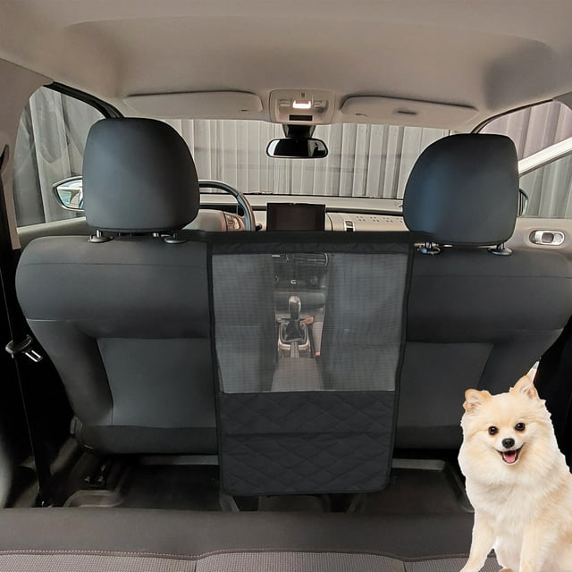 Barrera de coche para perros Unique Bargains con malla elástica divisor de mascotas para conducción segura negra 27.6"x14.6"