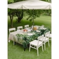 thumbnail image 4 of Outdoor Tablecloth with Umbrella Hole for Patio/Picnic/Party/Camping, Tropical Plants Waterproof Table Cloth Rectangle Table Cover Washable, Summer Vintage Monstera Green Palm Leaves (54"x 80"), 4 of 9