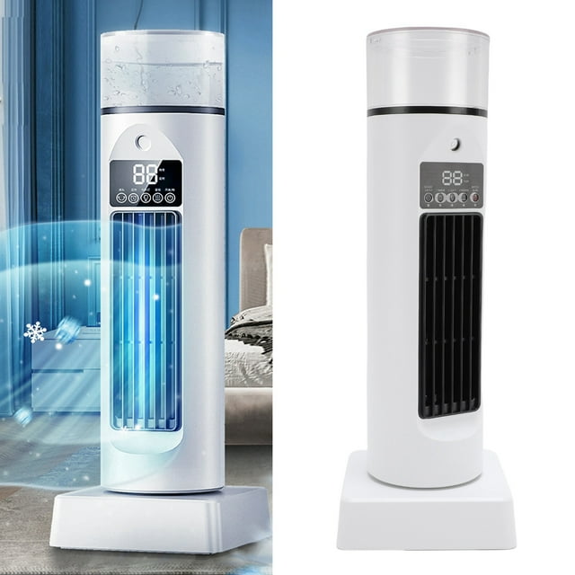 Ventilador De Aire Acondicionado, Alimentado Por USB Funciones 4 En 1 Iluminación De 7 Colores Temporización De 6 Horas Ventilador De Torre De Escritorio Velocidad De 6