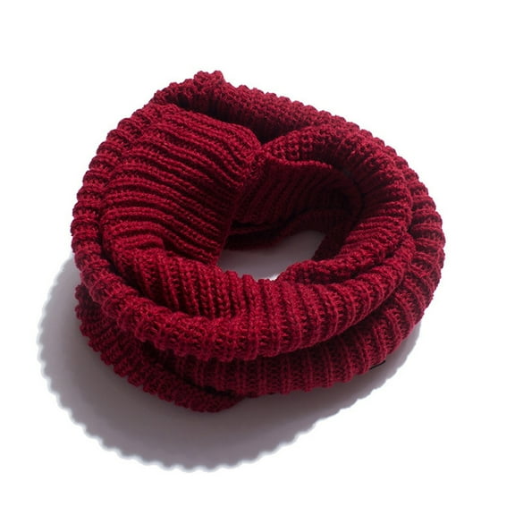 QUOTAY Womens Thick Knit Winter Two Loop Pullover Scarf Cable Pattern Neck Scarf for Women Brick Red,One Size