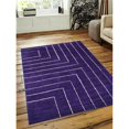 thumbnail image 1 of 6 x 9 ft. Hand Knotted Gabbeh Silk Mix Geometric Rectangle Area Rug, Purple & Beige, 1 of 1
