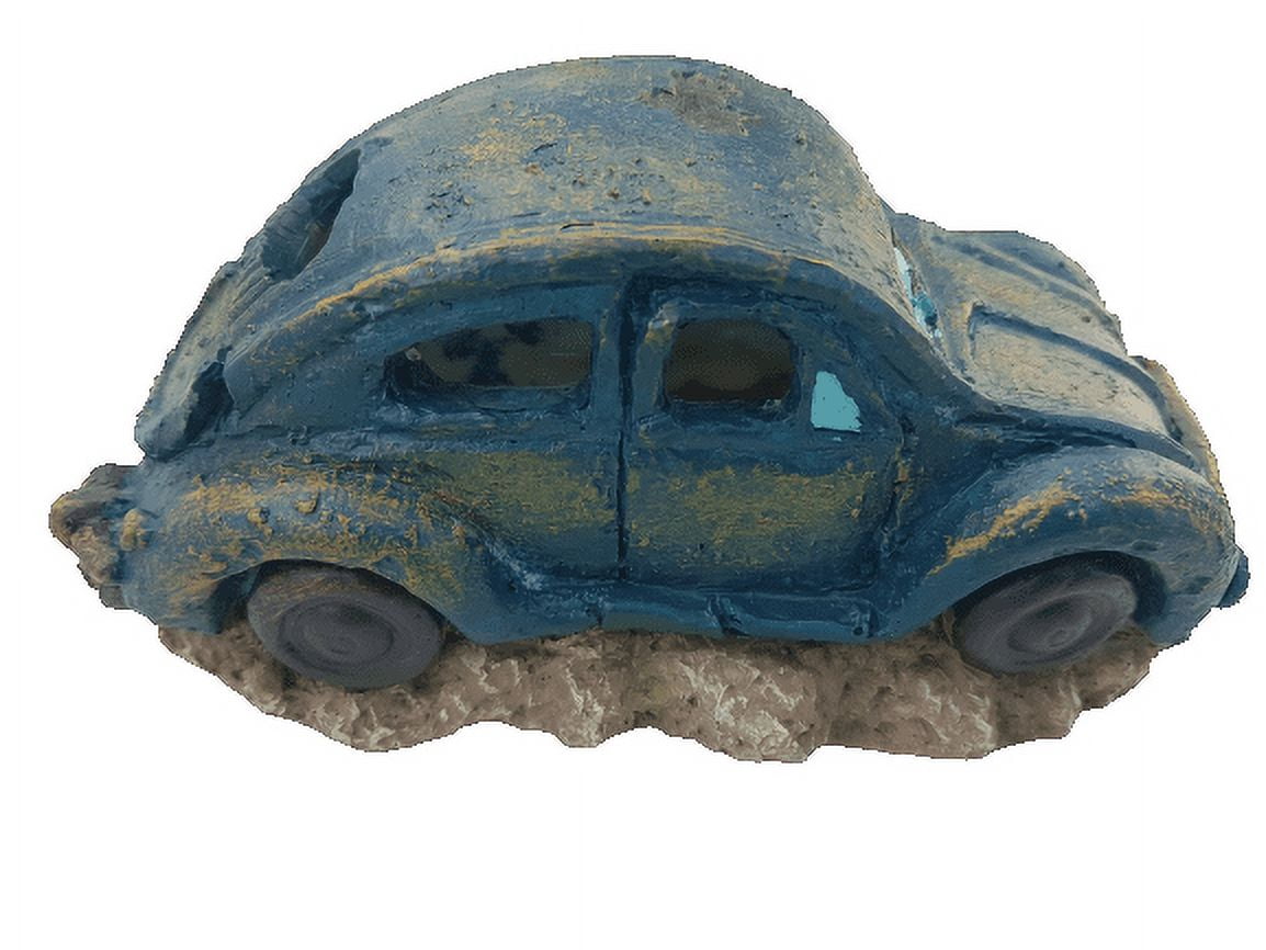 Blue Automobile Wreck Fish and Aquatic Habitat Safe, Aquarium & Fish Tank Ornament