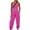 Hot Pink, variant on aidice Athletic Jumpsuits for Women Summer U Neck Sleeveless Keyhole Crisscross Backless Jogger Rompers