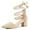 Beige, variant on BLISSFUL STEP Women Pointed Toe Block Heels Lace Up Pumps Beige 8
