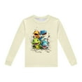 thumbnail image 3 of LUOGENLI Ensemble de Pyjama à Manches Longues et Col Rond Imprimé Dinosaure pour Enfants (2-9 Ans) Tenues Maxi pour Garçons 2025 Beige 3T, 3 of 4