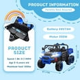thumbnail image 3 of Xuanlur 24V Ride On Toys for Big Kids W/22" Seat, 4WD 6X6 2 Seater Ride On Dump Truck with Remote Control, 3 Speeds, High Efficiency Battery, 4X100 Motors, Music, Ride On Car for Boys Girls, Blue, 3 of 9