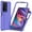 Purple, variant on TJS for TCL K32 5G / K33 5G Phone Case, with Tempered Glass Screen Protector, Full Body Protective Heavy Duty Hybrid Bumper Cover (Black)