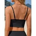 thumbnail image 6 of Asoul Bikini Tops for Womens Push Up Modest Swimsuit Cut Out Padded Ribbed Cute Long Line Bathing Suits Top, 6 of 7