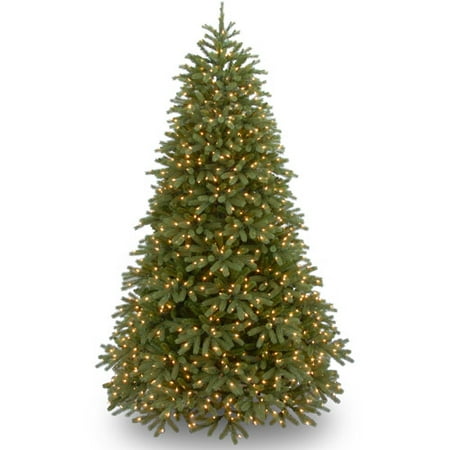 National Tree Pre-Lit 7-1/2' "Feel-Real" Jersey Fraser Medium Fir Hinged Artificial Christmas Tree with 1000 Clear Lights