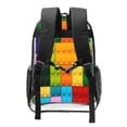 thumbnail image 2 of Zufioo Colorful Building Blocks Print Transparent Backpack, 16-inch PVC Waterproof Schoolbag, Suitable for Campus Work and Travel, Unisex, 2 of 7
