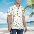thumbnail image 3 of Balery Watercolor Floral A Camisas hawaianas de manga corta para hombre, camisas playeras de corte holgado, camisas de vacaciones con botones,Small, 3 of 7