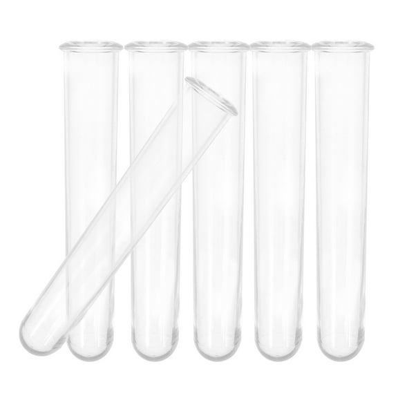 MLINS 6pcs Clear Test Tubes Small Plant Propagation Tube Plastic Test Tubes for Hydroponic Plants Flowers Home Office Wall Decor 12cm