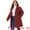 Dark Red, variant on Women's Plus Size Elegant Notched Lapel Trench Coat 1X Grey