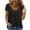 Black-57, variant on Mittory Summer Tops for Women Solid Color Crewneck Buttons Up Henley T Shirts Short Sleeve Tunics Trendy
