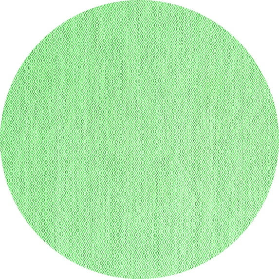 Ahgly Company Indoor Round Abstract Green Contemporary Area Rugs, 5' Round