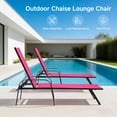 thumbnail image 5 of SHOUFTW Outdoor Folding Lounge Chair, Portable Adjustable Recliner with Pillow for Pool Patio Beach, Pink, 5 of 7