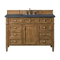 James Martin Vanities Brittany 48" Saddle Brown Single Vanity w/ 3 CM Charcoal Soapstone Quartz Top