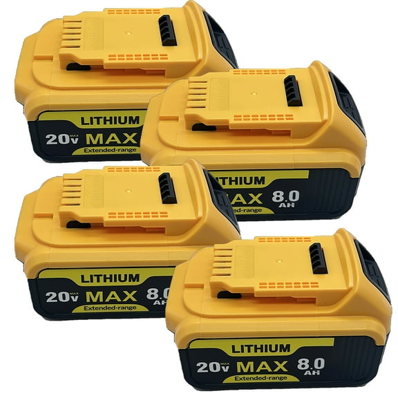 4PACK 20V 8.0Ah Replacement for Dewlt 20V Battery