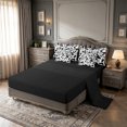 thumbnail image 3 of meiyoeat Black Cow Print 7 Pieces Full Size Bedding Sets,Princess Ribbon Bows Full Size Bed in a Bag,Black Reversible, 3 of 7