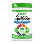 Orgain Organic Green Superfoods Powder, Original - Antioxidants, 1 Billion Probiotics, Vegan, Dairy Free, Gluten Free, Kosher, Non-GMO, 0.62 Pound (Packaging May Vary)