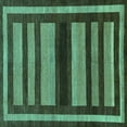 thumbnail image 1 of Ahgly Company Indoor Square Abstract Turquoise Blue Modern Area Rugs, 8' Square, 1 of 4