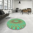 thumbnail image 3 of Ahgly Company Indoor Square Patterned Wood Brown Area Rugs, 8' Square, 3 of 6