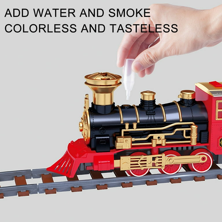  Hot Bee Train Set - Train Toys for Boys Girls w/Smokes, Lights  & Sound, Tracks, Toy Train w/Steam Locomotive Engine, Cargo Cars & Tracks,  Christmas Train Toys Gifts for 3 4