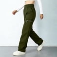 thumbnail image 5 of Tqcoqu Hiking Cargo Pants for Women Lightweight Outdoor Cargo Pants Casual Trousers with Side Zipper Pockets,Army Green,Women's S-XXL, 5 of 7
