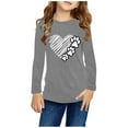thumbnail image 2 of Huvoen Toddler Girl Long Sleeve Fashion Shirts Long Sleeve Round-Neck Blouses & Shirts Girls Long Sleeve Prints Shirts Cute Crewnecks Tops Dressy Casual Blouses Clothes Gray 4 Years, 2 of 5
