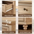 thumbnail image 4 of 24" Wide Nightstand with Charging Station & Drawers, Sofa Table for Living Room, Modern Wooden Storage Cabinet for Bedroom, Natural Oak, 4 of 6