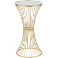 thumbnail image 3 of Homebeez Round Side Table,Small End Table,Coffee Table with Metal Frame,Night Stands for Bedrooms,Gold, 3 of 7