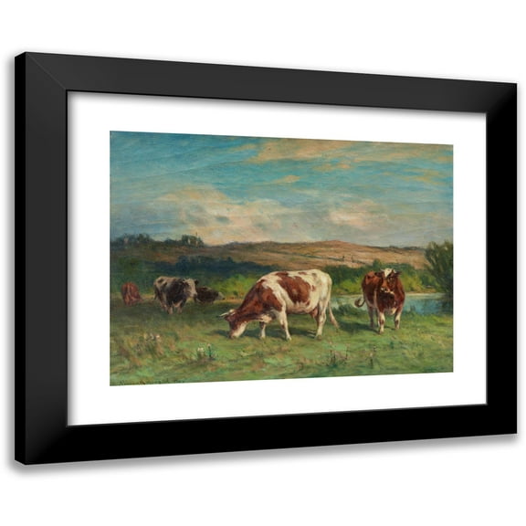 William Henry Howe 14x11 Black Modern Framed Museum Art Print Titled - Lyme Pastures (1920)