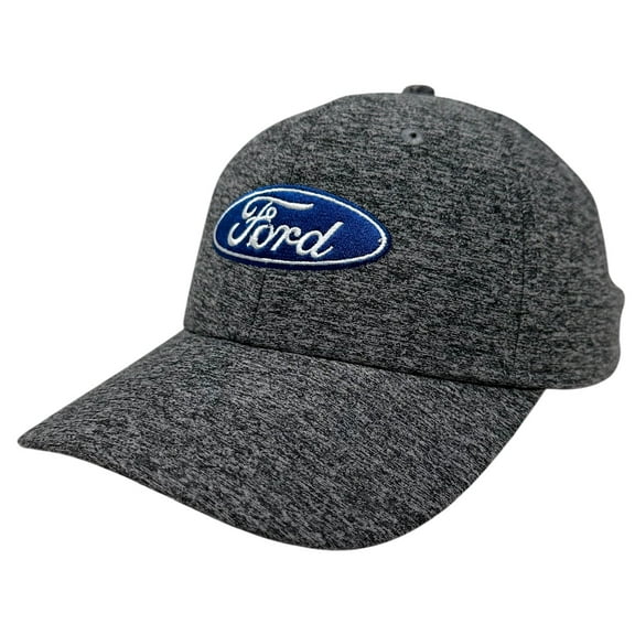 Ford Men's Snapback Hat Embroidered Logo Cap in Black Grey Heather