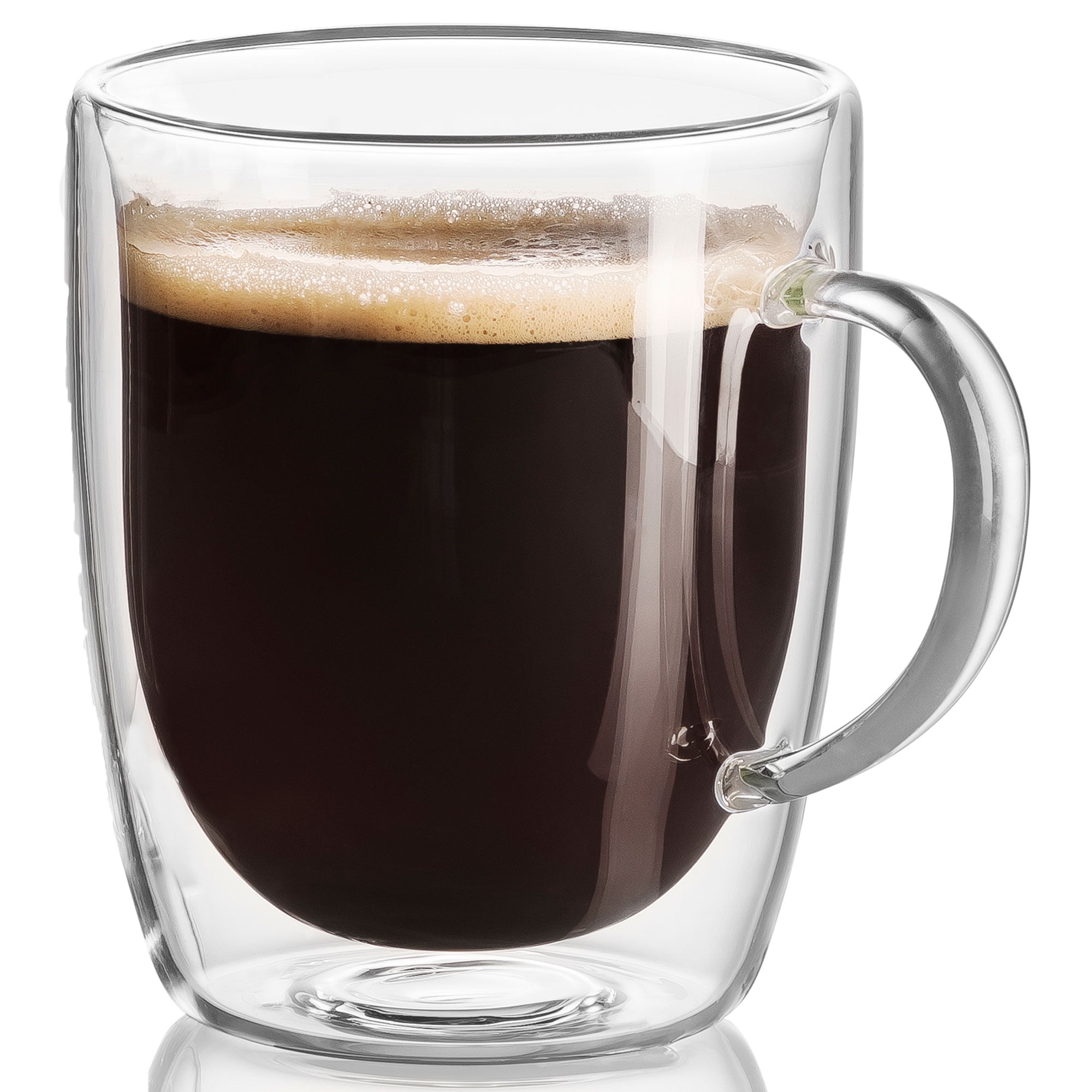 Double wall glass mug 17 Ounce - insulated coffee mugs - glass coffee
