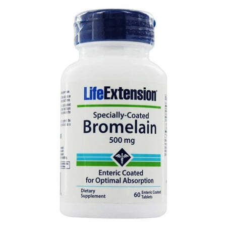 Bromelain 60 Tablets - Life Extension - Specially Coated Bromelain 500 mg. - 60 Enteric-Coated Tablets