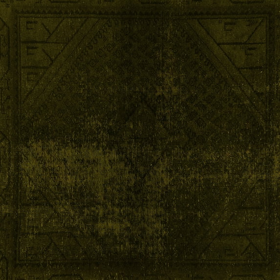 Ahgly Company Indoor Square Abstract Yellow Modern Area Rugs, 8' Square