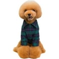 thumbnail image 4 of Pet Clothes, Dog Plaid T-Shirt Lapel Jacket Coat Pet Halloween Party Costume for Puppy Small Dog Cat (XL, Green), 4 of 4