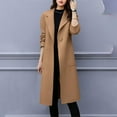 thumbnail image 4 of Ruimatai Women's Wool Pea Coat Long Thick Warm Trench Jacket with Inner Lining Pockets, Casual Loose Fit Stand Collar Outerwear for Fall Winter, 4 of 5