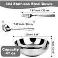 thumbnail image 4 of 304 Stainless Steel Pasta Bowls, 47oz Double Walled Insulated Soup & Salad Bowls Unbreakable, 8.7" Large Cereal/Ramen/Udon/Noodle/Pho Bowl Plates with Spoons & Forks, Dishwasher Safe, 4 of 6
