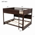 thumbnail image 5 of Bellemave Queen Over Queen Bunk Beds, Wood Bunk Bed with Storage Shelves and USB Ports, Maximize Space Queen Bunk Bed Frame for Teens Adults(Espresso), 5 of 9