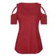 thumbnail image 1 of Camiseta con hombros descubiertos y tiras cruzadas de manga tres cuartos para mujer Blusas Fridja hj390, 1 of 6